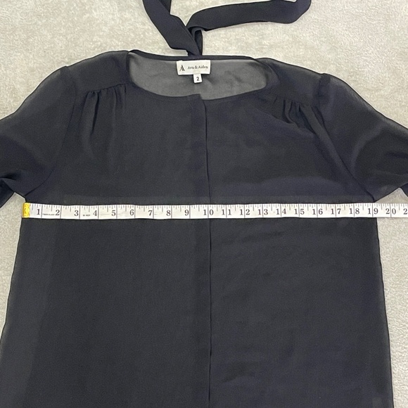 Black Sheer Top with Tie Size Small - Picture 10 of 14